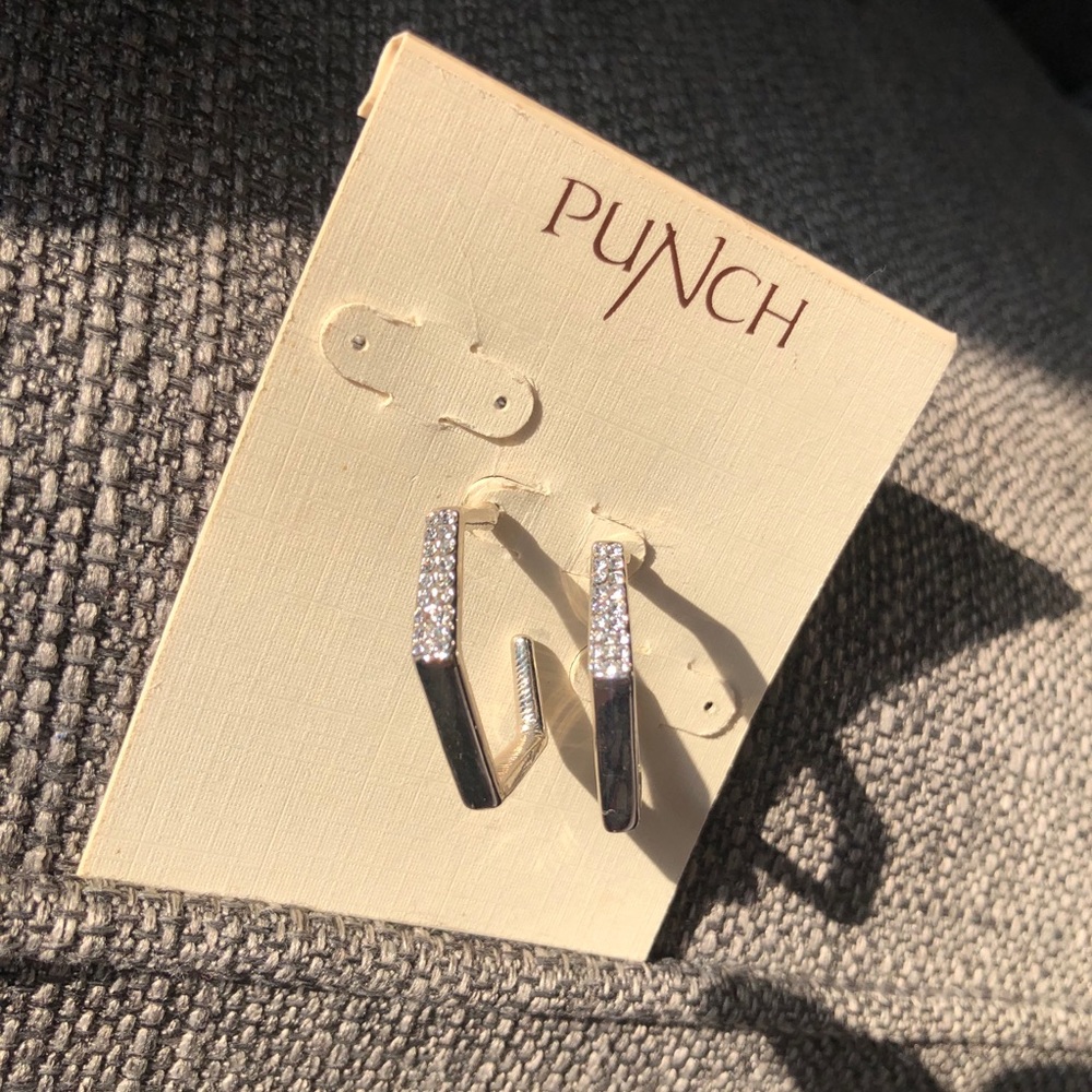 Silver Rhinestone Hoops - Picture 10 of 17